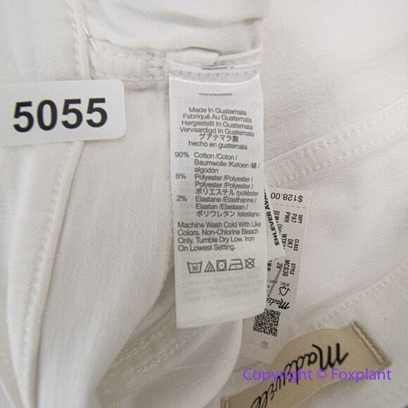 NEW Madewell Stovepipe Jeans in Pure White, 28 - Picture 15 of 16